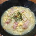 YCHキッチン's cooksnap of when they made スペイン風にんにくスープ塩らーめん.