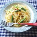 花時計咲いた's cooksnap of when they made アスパラ使ったペペロンチーノ.