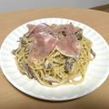 もちゃたん。's cooksnap of when they made 牛乳で濃厚☆舞茸と生ハムのクリームパスタ.