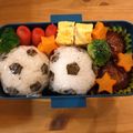 snoopy0114's cooksnap of when they made キャラ弁＊サッカーボールおにぎり♪.
