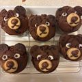 のんblack's cooksnap of when they made くまマフィン チョコカップケーキ.