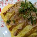 ノエル・ギャラガー's cooksnap of when they made みんな大好き☆お好み焼き炒飯オムライス風.