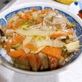 虎百氷's cooksnap of when they made お手軽に！白菜＆人参＆豚コマの中華丼.