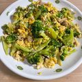 ふぅ＆かず's cooksnap of when they made ブロッコリーと挽き肉卵のふわふわ炒め.
