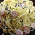 ゆうまいズ's cooksnap of when they made 【ワンパン】塩昆布のカルボナーラ風パスタ.