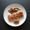 WOODs´'s cooksnap of when they made 豚こま肉と厚揚げで肉巻き♪.