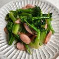 gohanちゃん's cooksnap of when they made 茎ブロッコリーとウインナーの炒め物.