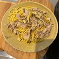 peanutsss's cooksnap of when they made エリンギと豚バラの柚子胡椒パスタ.