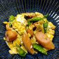 YCHキッチン's cooksnap of when they made 絹さやとベーコンの卵炒め.
