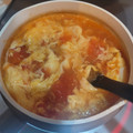 ﾋｰﾛｰのママ's cooksnap of when they made トマトとふわふわ卵の中華風スープ.