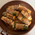水玉ぱじゃま's cooksnap of when they made 大葉とチーズの厚揚げ豚肉巻き.