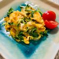 Laufen's cooksnap of when they made 豆苗と玉子のピリ辛★塩にんにく炒め.