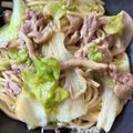 にこふわわ's cooksnap of when they made 【簡単】レタスとベーコン★ゆず胡椒パスタ.