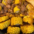 ランドマーク☆'s cooksnap of when they made 簡単＊トウモロコシと鶏もも肉の照り焼き.