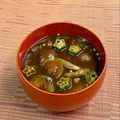 島子☆'s cooksnap of when they made ナスとオクラとナメコの味噌汁.