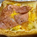 ★なみ☆'s cooksnap of when they made 中から卵がとろ～り♪ハム&チーズ食パン.