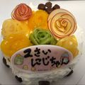 therapist miki's cooksnap of when they made 簡単華やか❀フルーツ花のバースデーケーキ.