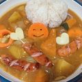 ナミダ猫's cooksnap of when they made ハロウィンキャラ弁おかずウインナーミイラ.