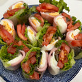 fjkのご飯日記's cooksnap of when they made 簡単巻くだけ！生春巻きでシーザーサラダ.