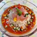 ときわみるく's cooksnap of when they made 簡単昼食！パプリカのガスパチョ冷製パスタ.