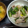 クックNV3W6W☆'s cooksnap of when they made 簡単♪豚肉小松菜あんかけ丼.