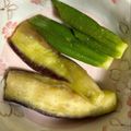 ♡nokori♡'s cooksnap of when they made レンジで簡単♪オクラとなすの煮びたし.