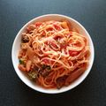 WOODs´'s cooksnap of when they made 中華あじで♪濃厚トマトパスタ.