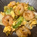 ももりもと's cooksnap of when they made 海老と春キャベツの玉子炒め.
