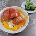 クックHG9V8Y☆'s cooksnap of when they made レンジで簡単♪卵にトマトのせました.