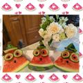 ダッフィーニーうに's cooksnap of when they made 終わりゆく夏・・・メガネのスイカ君.