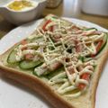 ゆいランラン's cooksnap of when they made カニカマ✿きゅうりトースト.