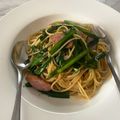 こつぶこびとちゃん's cooksnap of when they made ニラと豚バラの和風パスタ.