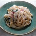 Misato's cooksnap of when they made 牛乳で。鮭とほうれん草のクリームパスタ.