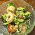 sacching's cooksnap of when they made きゅうりとちくわの梅大葉味噌和え.