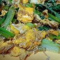 jujumyu's cooksnap of when they made 小松菜とたまごとじゃこの炒め✿.