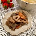 エリィガガ's cooksnap of when they made レンコン♪人参♪コンニャク♪の甘辛煮物♡.