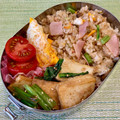 ビートルズ食堂's cooksnap of when they made 小松菜と厚揚げの炒め物。節約、お弁当に.