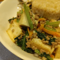 シロツメクサmnm's cooksnap of when they made 小松菜と厚揚げの肉味噌炒め.