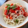 アメリカのチビ主婦♪'s cooksnap of when they made トマトとツナの冷やだしうどん.