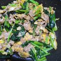 ですサイ's cooksnap of when they made 小松菜と豚肉の卵とじ炒め.