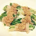 若にゃ's cooksnap of when they made 水菜の豚バラ巻き(ごまだれかけ).
