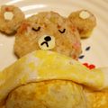 haruku221's cooksnap of when they made キャラごはん☆お昼寝くまさんのオムライス.
