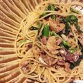 クイージ's cooksnap of when they made 菜の花といわしのスパゲッティ.