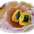 ゆけり３兄弟's cooksnap of when they made お弁当に♫ほうれん草を巻いた玉子焼き.