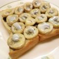 soteyu's cooksnap of when they made ✿バナナチョコソース練乳トースト✿.