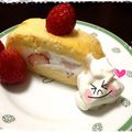 fukumajin's cooksnap of when they made もっちり桜色♪イチゴのロールケーキ♪.