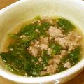 yukiizu's cooksnap of when they made ☆チンゲンサイと鶏ミンチの安い～スープ☆.