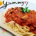 とみぼー's cooksnap of when they made 定番☆茄子のやさしいミートソースパスタ.