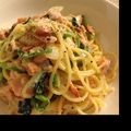 iiisaoriii's cooksnap of when they made 鮭とほうれんそうの豆乳パスタ★.
