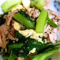 ☆haruta☆'s cooksnap of when they made 小松菜と豚肉と卵の炒め物.